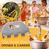 The Quad Beer Opener Stainless Steel Beer Bottle Carrier Multi-Tool Beer Caddy