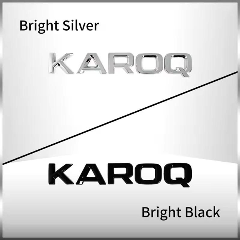 JBIW9 3D Metal Car Rear Trunk Emblem Chrome Badge Sticker For SKODA OCTAVIA SUPERB KAROQ FABIA RAPID 4x4 YETI Letter Logo Decor