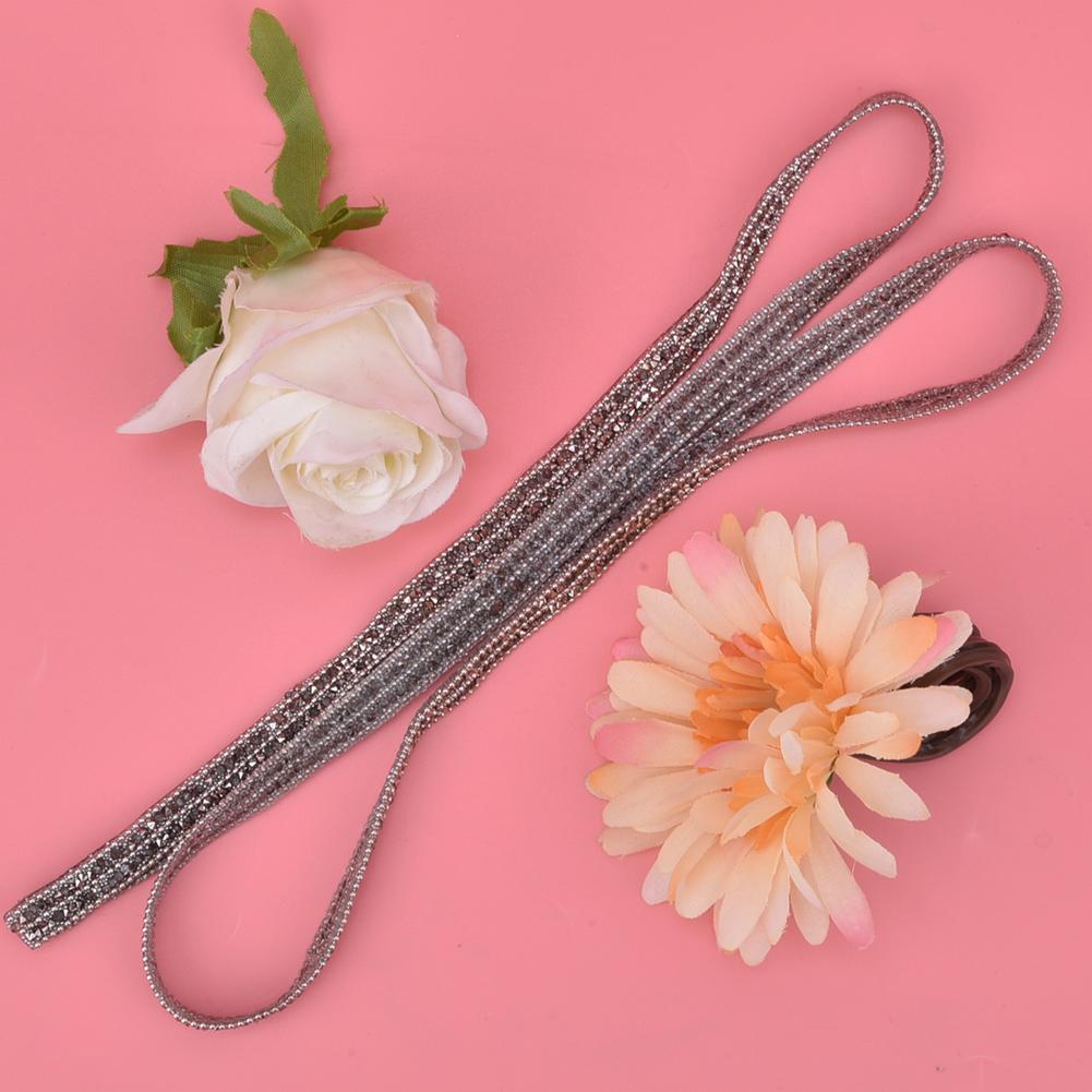 1m X 1cm Crystal Glass Rhinestone Beaded Chain Hotfix Ribbon Wedding Dress Jeans