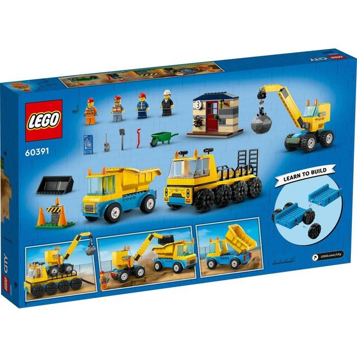 LEGO City Truck and Wrecking Ball Crane 60391 (Multicolor)