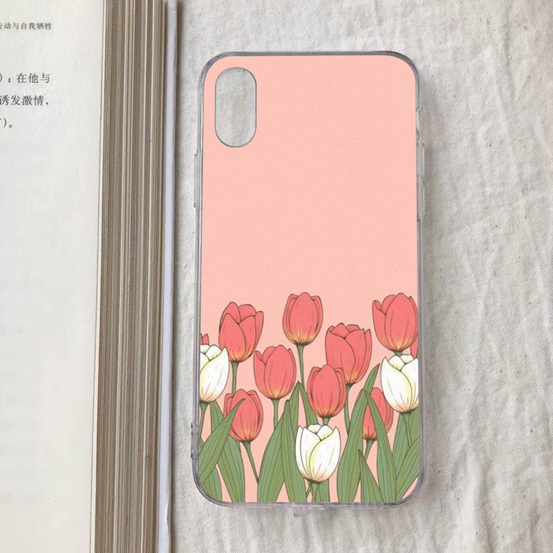 Tulip flower Phone Case for iPhone 11 12 13 Mini Pro Max 8 7 6 6S Plus X 5 S SE 2020 XR XS 10 case