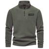 Men's Fleece Warm V-neck Zipper Sweatshirt  Outdoor Sports Coats Pullover Men's Casual Outwear