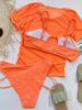 Women Sexy Bikini Gauze Hollow Three-piece Swimsuit