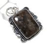 Natural Larvikite Stone Gemstone Handmade 925 Sterling Silver Pendant 1.89" N4K71