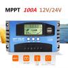 Portable 100A MPPT Solar Panel Regulator Charge Controller 12V/24V LCD Display