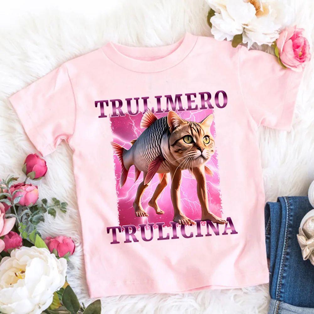 Summer Tops Italian Brainrot T-Shirt Cartoon Anime Print Clothes Round Neck Basic Tops Fashin Casual Loose T Shirts Gift Unisex