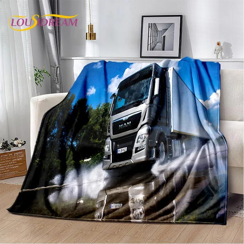 MAN Truck Lorry 3D Printing Soft Flannel Blankets,Throw Blanket Comfortable Blanket for Picnic Beds Sofa Home Bedroom Gifts kids