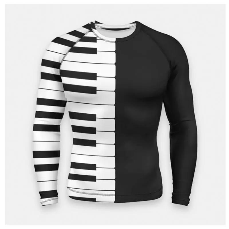 Zebra Striped 3D Printed Fun Street Hip-hop Round Neck Long Sleeved Fashionable Avant-garde Casual Minimalist Men's T-shirt Top