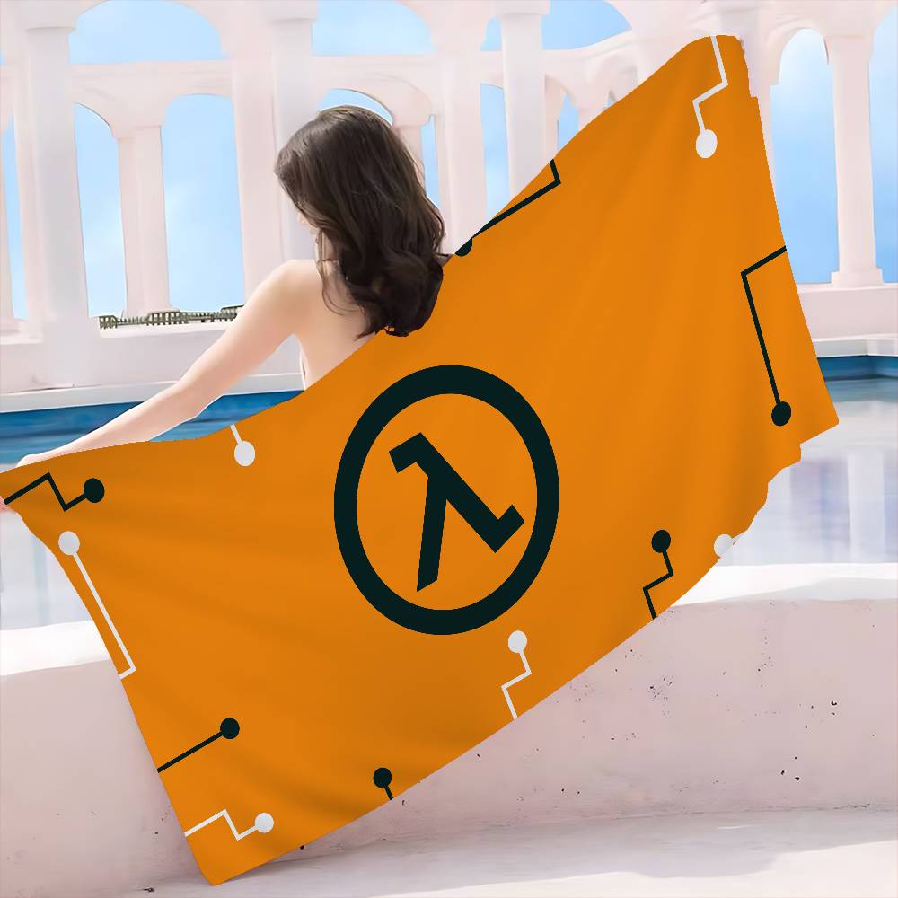 Игровое одеяло Half Life из микрофибры, быстросохнущие пляжные полотенца, большой размер с принтом, супервпитывающее полотенце-одеяло для бассейна