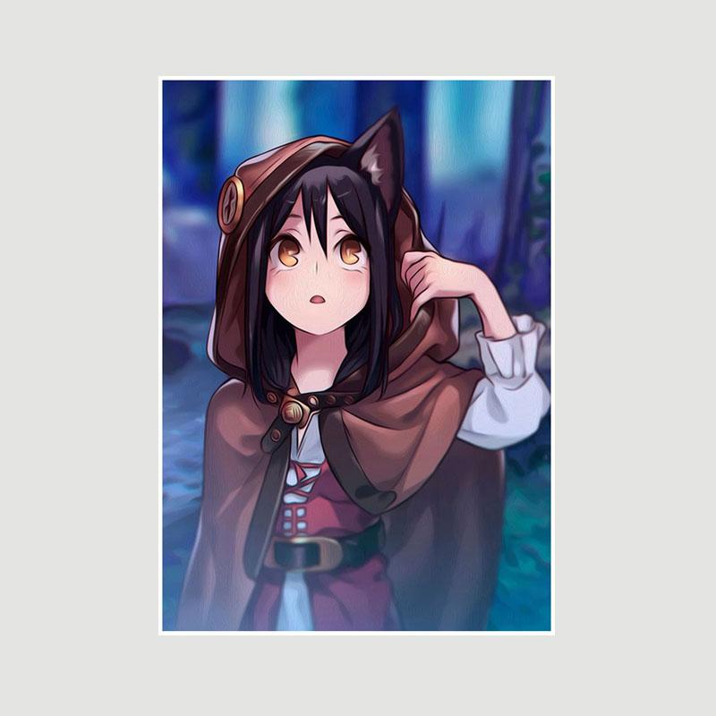 Домашний декор Картина Милая маленькая Лоли Аниме Девушка Плакат Милая Лолита Манга Фигурка Белые бумажные постеры и принты Бар Спальня Украшения Фреска