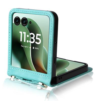 Чехол для Motorola Razr 60 Ultra 5G/Razr Ultra 2025 5G с отделениями для карт, кожаная обложка для телефона со шнурком