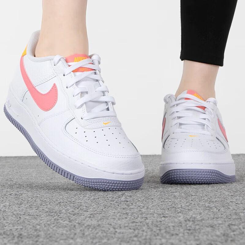 Nike Детские кроссовки Air Force 1 GS White Coral Chalk Laser-Orange Indigo-Haze DV7762-100