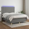 VidaXL Slat Bed Base with Mattress and LEDs, Upholstered Bed, Double Bed, Adult Bed for Indoor Bedroom, 3135430