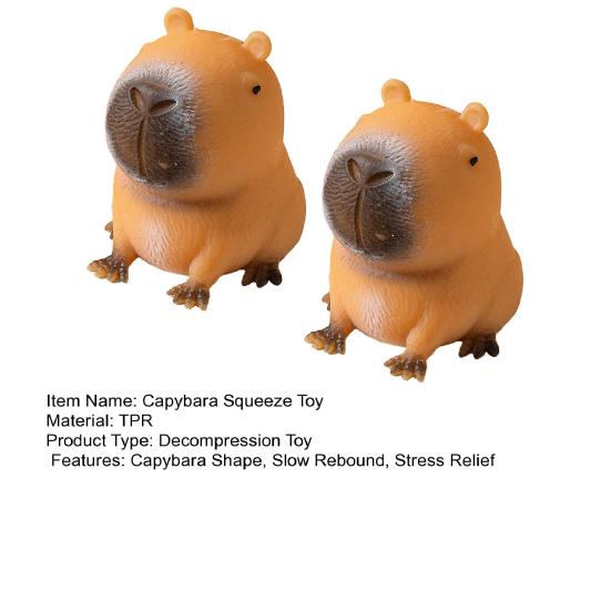 2 шт. игрушка-сдавливание капибары с медленным отскоком мягкая TPR снятие стресса тревожность портативная для детей подростков взрослых животных сдавливание сенсорная игрушка-непоседа