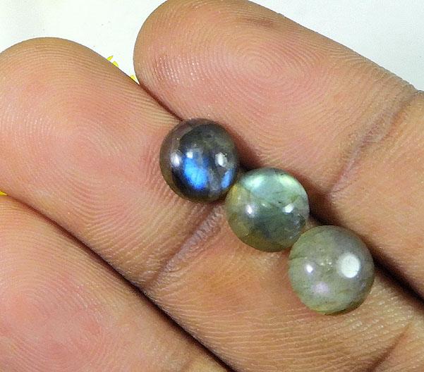 Rainbow Blue Labradorite Round Cabochon 08X08X02MM Loose Gemstone 9Pcs Lot LM-1104