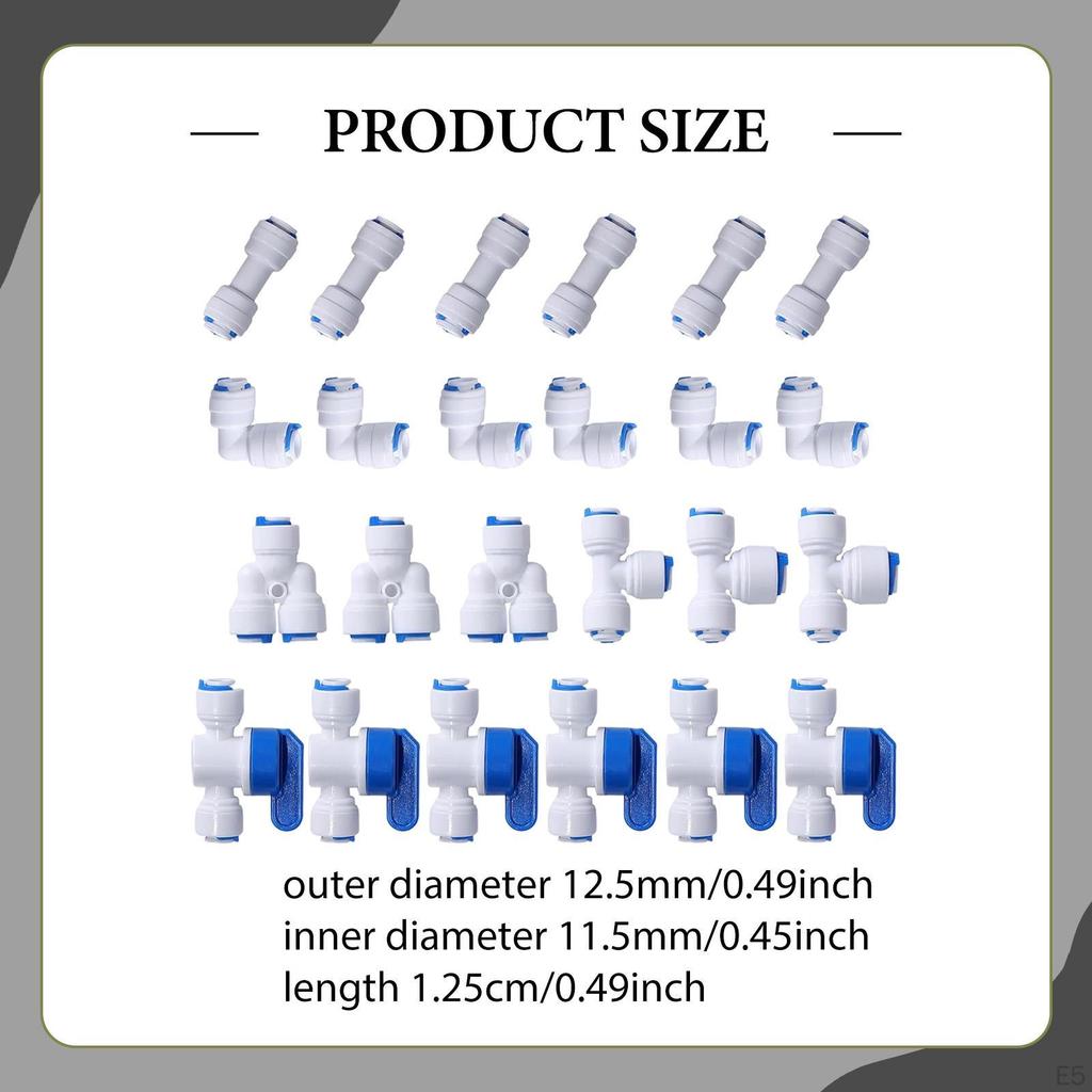 1/4 дюйма наружный диаметр Быстроразъемное соединение для осмотического шарового крана + Т-образные и Y-образные фитинги Пуш-ту-фиттинги