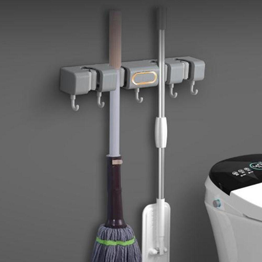 Пластиковая вешалка для швабры, держатель для швабры без проколов, универсальная стойка для хранения швабры, сад