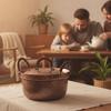 Медный котелок с крышкой Компактная посуда Низкопрофильная для сервировки стола