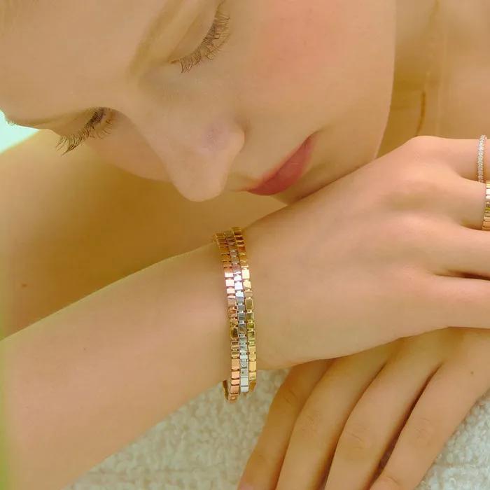 14K Pink Gold Dandelion L Bangle Bracelet TBJK4P00118M-L