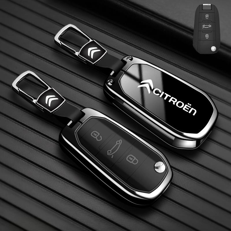 YKFEA1 Zinc Alloy High-end Car Key Cover For Citroen C1 C2 C3 C4 C5 C6 VTS Xsara C-Crosser Berlingo Jumpy Key Bag Keychain Accessories