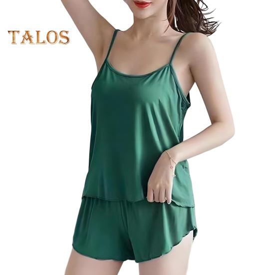 Women's 2 Piece Pajama Set Loose Cami Tank Top Shorts Set Summer Casual Sleeveless Sleepwear Home Bedroom Loungewear Suit