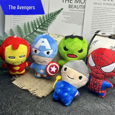 Плюшевый брелок «Мстители» в стиле Q: Аниме-куклы Капитана Америки и Человека-паука
