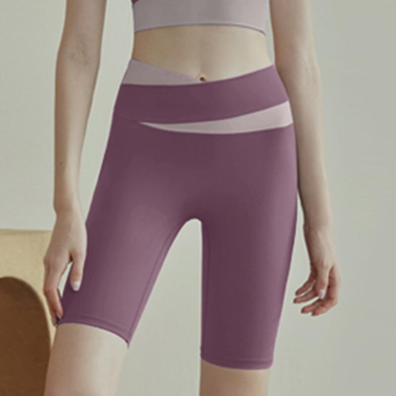 Workout Sports No Camel Toe High Waist Tummy Control Peach Butt Lifting Tight Cross Womens New Biker Yoga Shorts