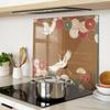 Decorative Glass Kitchen Chopping Board with Crane Graphics 60x52 cm