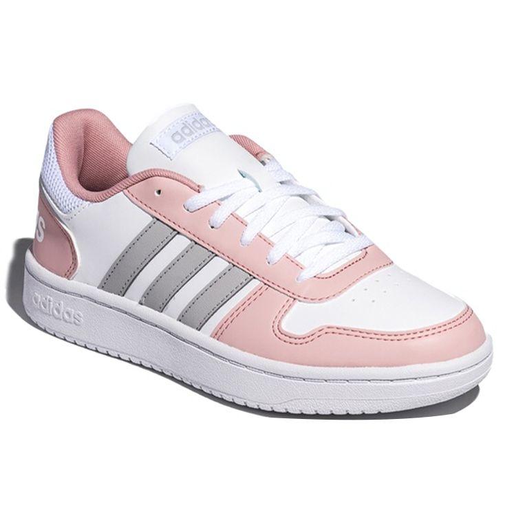 Adidas Neo Hoops 2.0 Comfortable Low-Top Sneakers Women Sneakers Pink White Silver FW5855