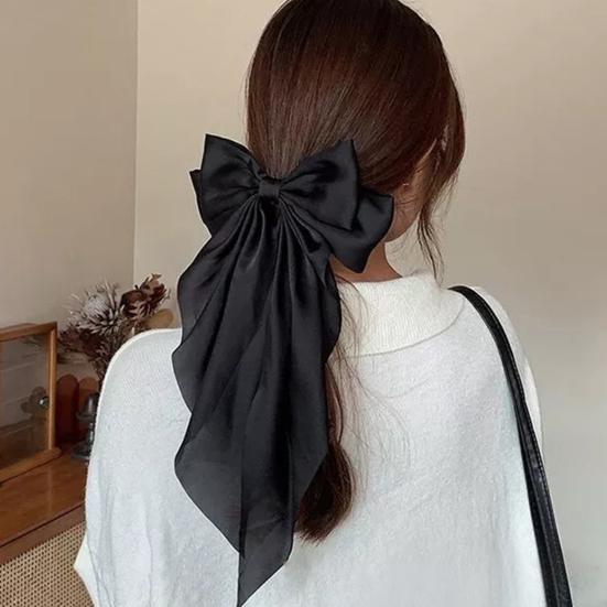 1/2 шт. женские заколки-банты для волос гладкие атласные заколки-банты с леопардовым принтом длинные хвосты аксессуары для волос