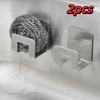 2pcs Metal Sponge Storage Holder Self Adhesive Sink Storage Holder Drain Drying Rack  Kitchen Use