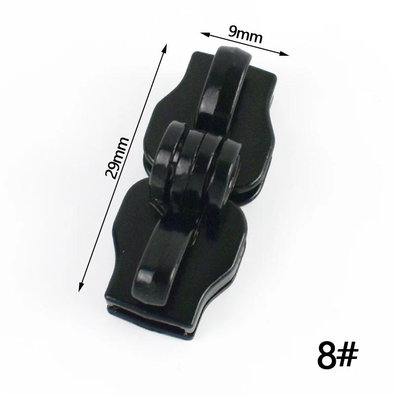 2/5/10 пар 5# 8# 10# Блокируемые нейлоновые слайдеры для молнии Двойное отверстие Безопасная блокировка молнии для багажа Застежка-пуллер Ремонтный аксессуар