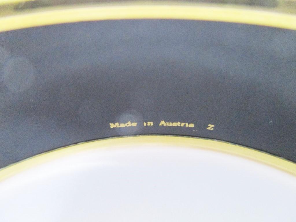 Authentic HERMES Enamel Bangle Bracelet Green Multicolor Emaiyu GM #6652 Refurbished