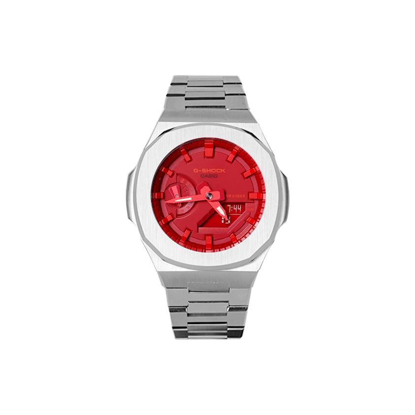 Casio Унисекс Жидкокристаллические, Аналогово-цифровые Двойной дисплей Серия 48,5 мм Красные Часы GA-2100-4A(Watch8--)