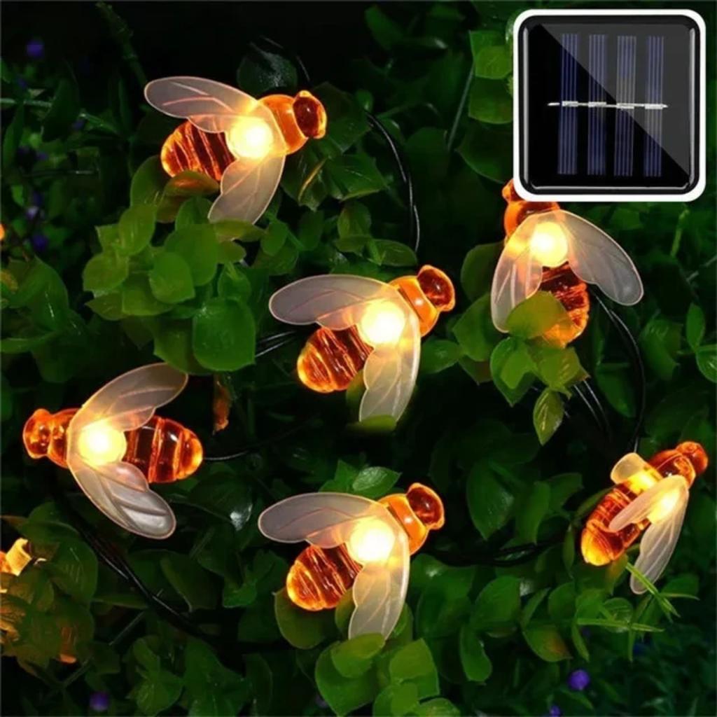 Новые 50 солнечных гирлянд Honey Bee, идеальное летнее украшение для садового ограждения и улицы с вариантами мощности 5M/10M