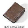 Ретро повседневный мужской кошелек с коротким замком-молнией, многофункциональный держатель для карт, кошелек для монет, мужской кошелек