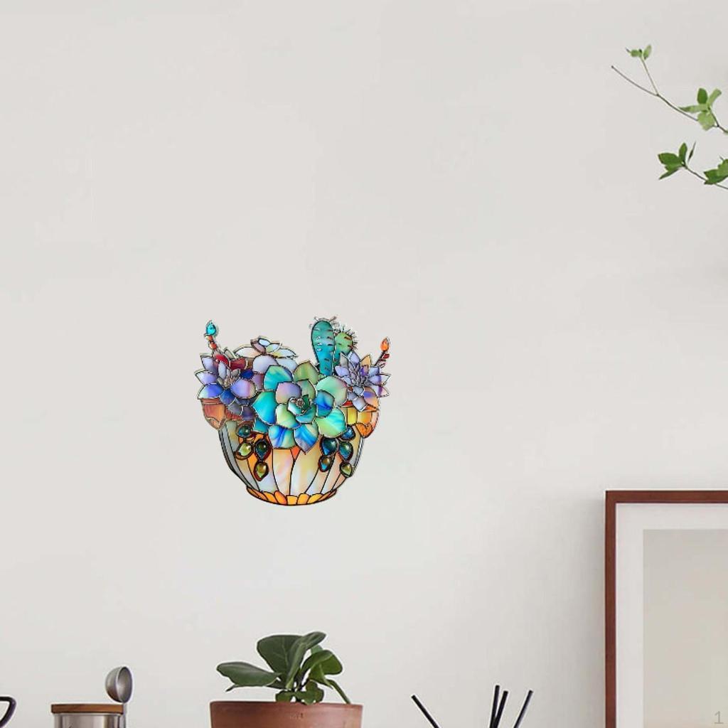 Hanging Sign for Potted Plants Acrylic Bonsai Art Piece Flat Planter Display Home Shelf