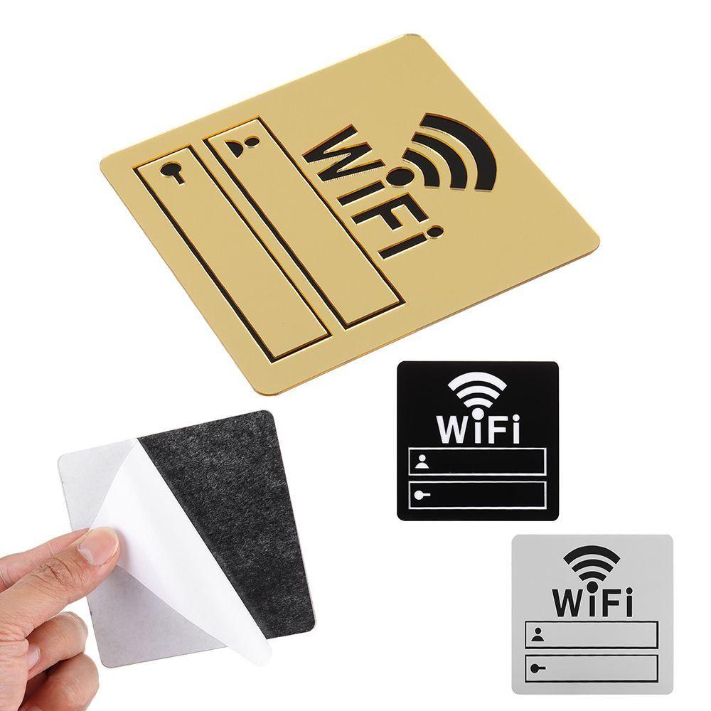 Self Adhesive WIFI Sign 3D Handwriting Account and Password Wifi Notice Board Wall Sticker