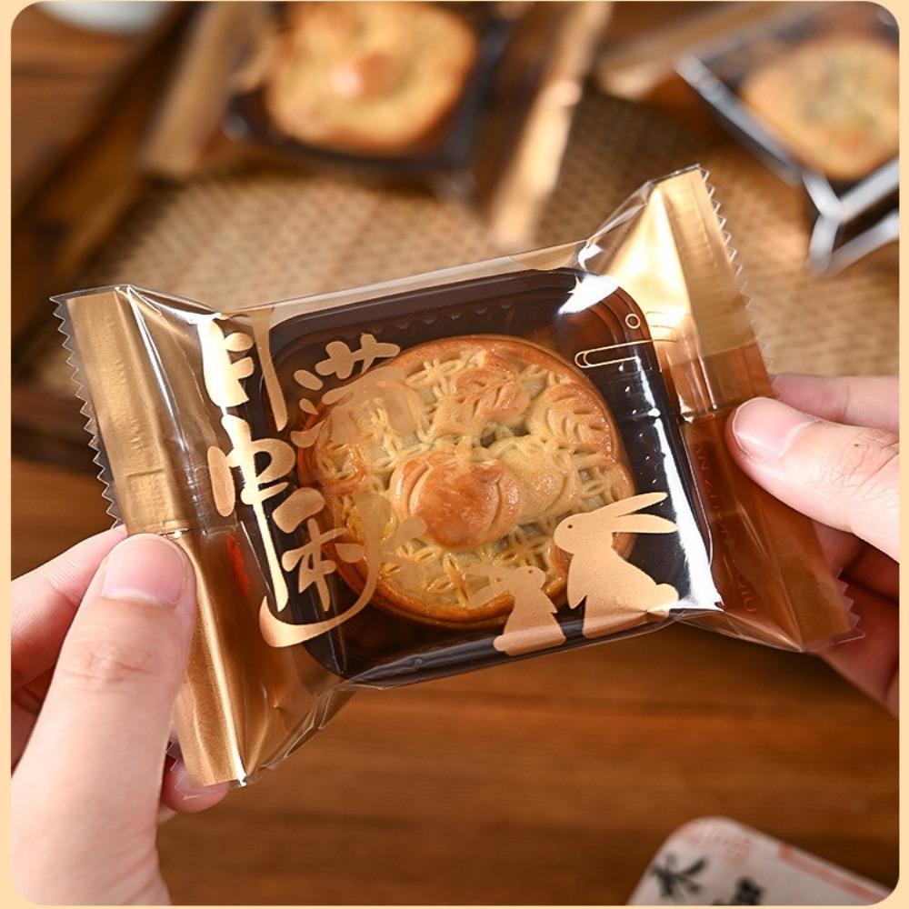 100pcs Plastic Mooncake Packaging Bag Chinese Style Machine Sealing Bag  Party Gift
