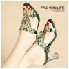 Summer Women's Elegant Fashion High Heel Slippers Open Toe High Heels Sandals Personalized Rhinestone Stiletto Sandals