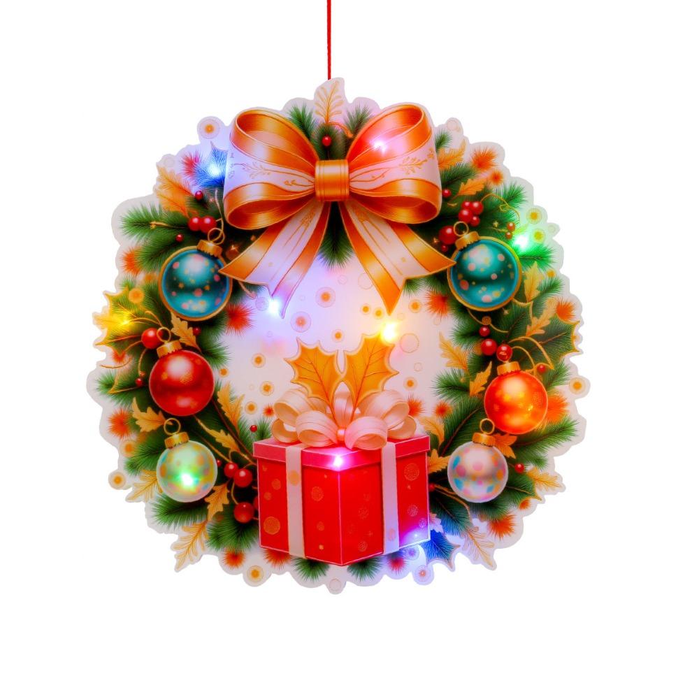 Colorful Lights Christmas Luminous Pendant Cartoon Christmas Decorations Pendant  Kids Gift