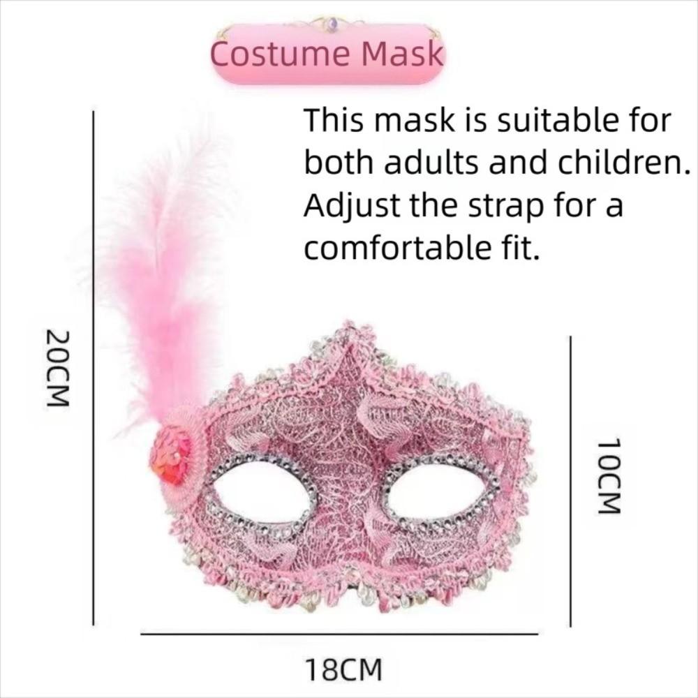 Performance Costume Diamond Venetian Mask Feather Crystal Veil Dance Mask Flower Masquerade Mask Dance Party