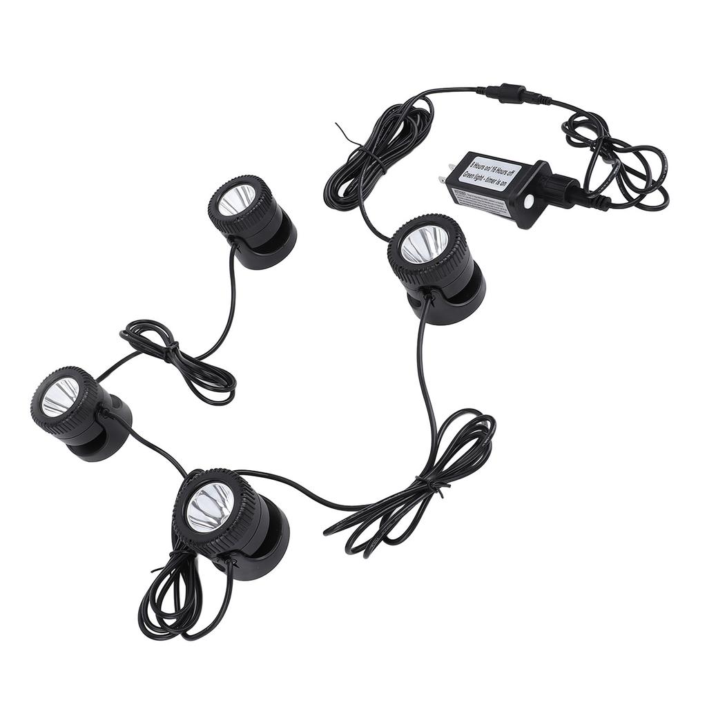 4 in 1 Pond Light with Timer Warm White 3000K to 3200K LED IP68 Water Resistant Submersible