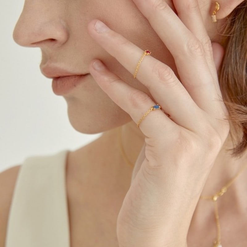 aphrose square cubic chain ring