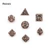 7 Pcs Copper Black Octopus Metal Dice Hollow Metal Polyhedral Dice Set Suitable for Role-Playing RPG  Board Game Card Game