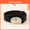 Casual Fashionable Womens Belt With Smooth Egg Shaped Buckle For Daily Looks