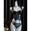 Womens Sexy Red Lace Corset Set Push Up Bustier With Bra Pads Party Clubwear