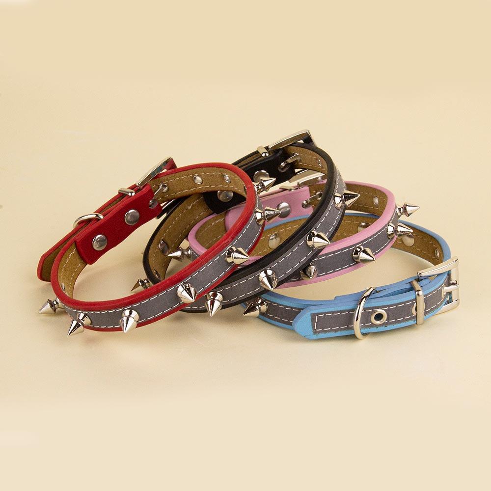 Ошейник для питомца Панк Клепки Взрывной Персонализированная Металлическая Пряжка Регулируемый Универсальный Нашейник для Кошек и Собак Кожаный Ошейник