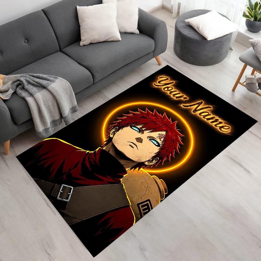Naruto Character Personalized Text Area Rug Suitable for Outdoor Study room Living Rooms Foyer Anti-slip Rug Anime Office Decor Best for Christmas