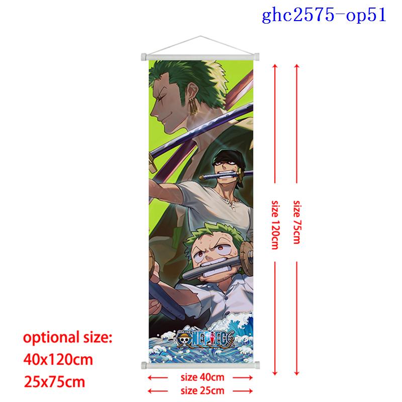 Anime One Piece Scroll Canvas Painting Zoro Sanji Luffy Home Decor Wall Hanging Ace Nami Hancock Poster Wall Art Room Decor